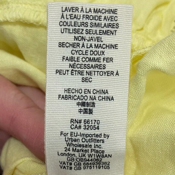 Nwt Free People Linen Ruffle‎ My Feathers Mini Skirt Yellow Size 0 New With Tags - Picture 4 of 5